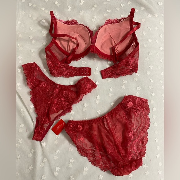 3pcs Set Shirohato embroidered push-up bra & thong & panties Japanese Brand - Picture 11 of 16